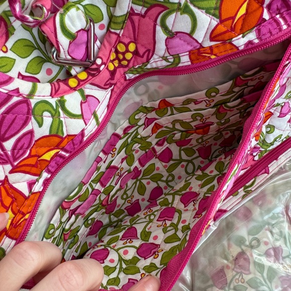 Vera Bradley Floral Pink and Green Women's Cosmetics Case - Picture 6 of 6